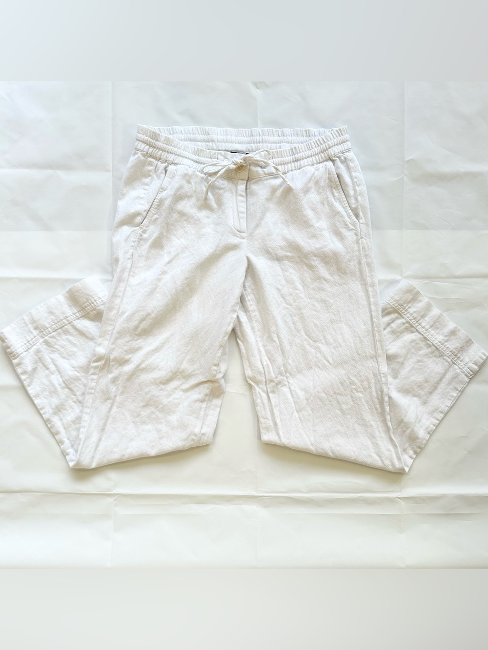 Talbots white linen blend casual pants, size 4 petite